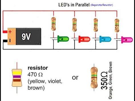 How to connect leds in parallel and calculate led resistance for ...