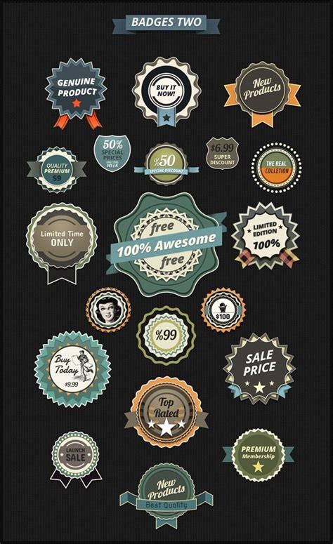 Photoshop badges | Badge, Psd, Free design resources