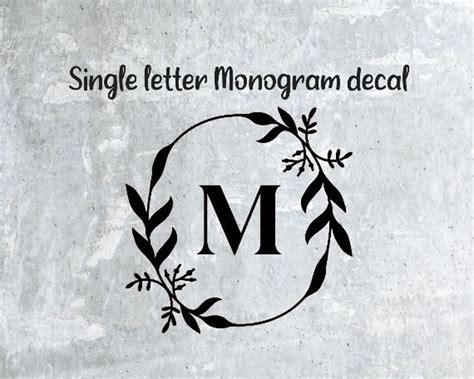 Single Letter Monogram, Single Letter Vinyl Decal, Monogram Decal ...