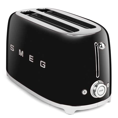 Smeg - 50's Retro Four-Slice Toaster TSF02 Black | Four slice toaster ...