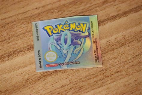 Pokémon Crystal Cartridge Sticker Rainbow Holographic for Gameboy and ...