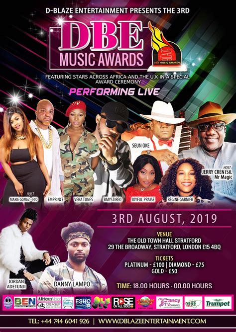 D Blaze Entertainment Uk sets to host DBE Music Awards 2019. | fancytvchannel