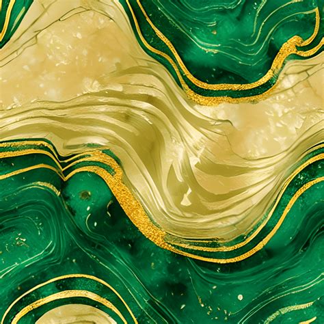 Emerald Green and Gold Wave Marble Stone Pattern · Creative Fabrica