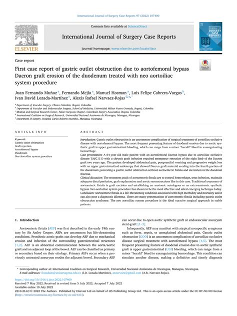 (PDF) First case report of gastric outlet obstruction due to ...