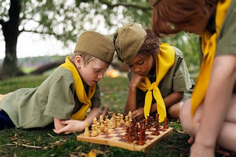 Free Photo | Children doing scout activities outdoors