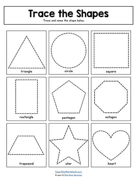 Free Printable Tracing Shapes Worksheets Pdf