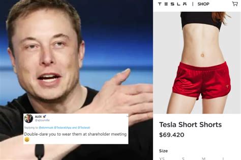 Elon Musk Responds to Twitter User Who Dared Him to Wear 'Tesla Short ...