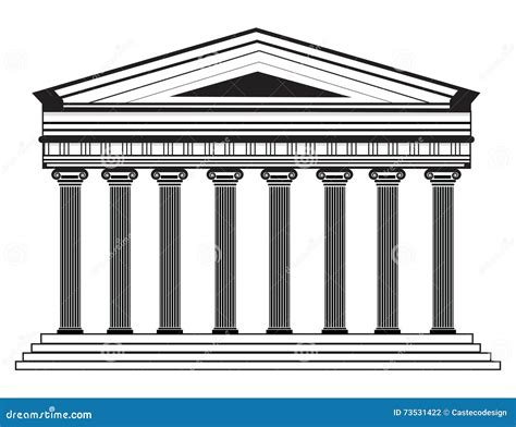 Roman/Greek Vector Pantheon Temple with Doric Columns Stock Vector ...