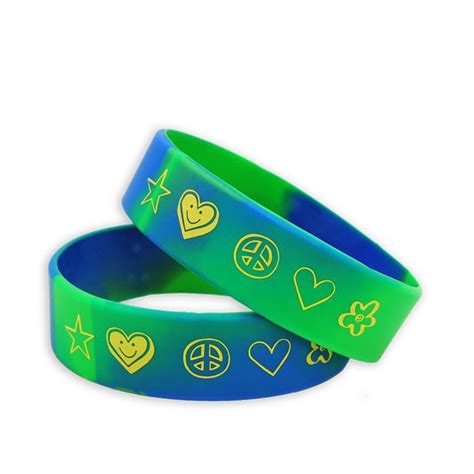 Customized Cancer Wristbands with No Minimum in Swirl and Segmented Colors Manufacturers and ...