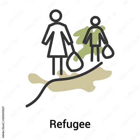 Refugee icon vector sign and symbol isolated on white background ...