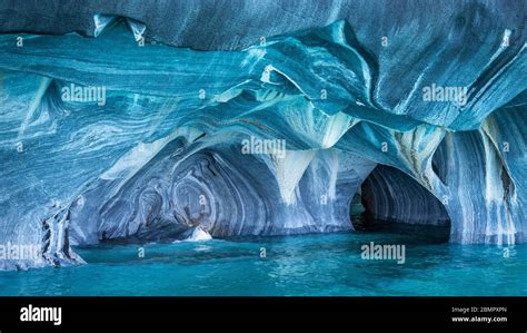 The Marble Caves (Spanish: Cuevas de Marmol ), a series of naturally sculpted caves in the ...