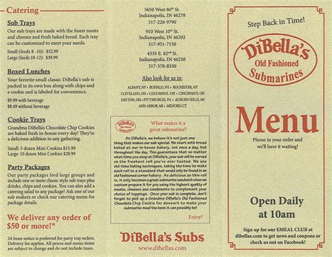 DiBella's Subs Menu, Menu for DiBella's Subs, Northwest, Indianapolis - Urbanspoon/Zomato