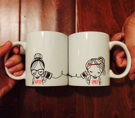 Best Friend Long Distance Coffee Mug SET TWO by SincerelyEunice