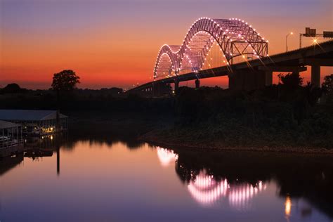 Memphis Bridge Sunset Memphis Tennessee City Photography Metal - Etsy