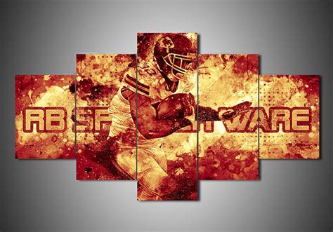 Kansas City Chiefs – Spencer Ware – Sport 5 Panel Canvas Art Wall Decor – Canvas Storm