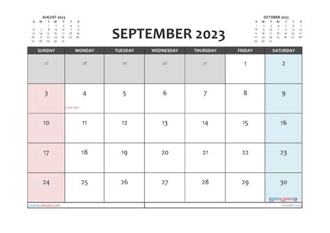 Free 2023 Calendar September Printable