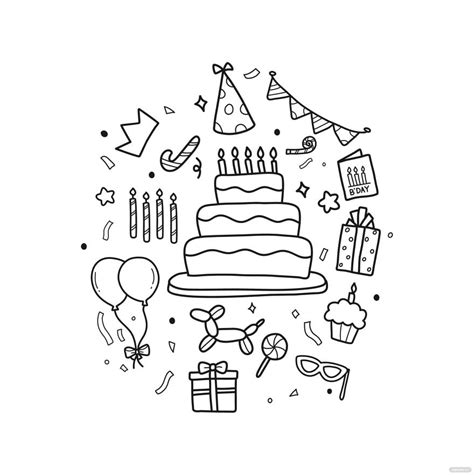 Discover 81+ birthday cake doodle simple latest - awesomeenglish.edu.vn