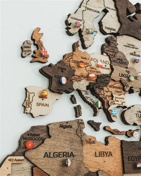 Wooden World Map Wall Decor - 3D - Gifter World