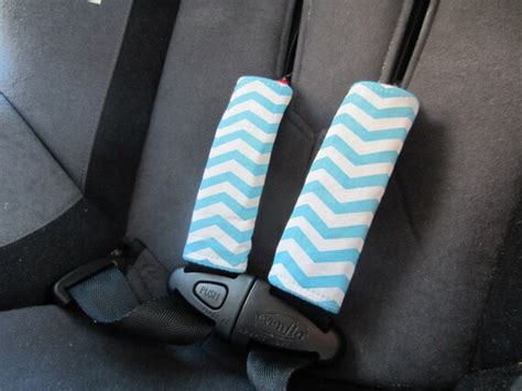 Items similar to ORGANIC Car Seat Strap Covers (REVERSIBLE), Seat Belt Covers, Blue Chevron on Etsy