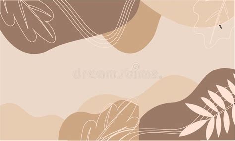 Colorful Pastel Minimalist Background with Line Leaves Stock Vector - Illustration of ...