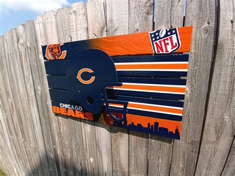 Chicago Bears Wooden Helmet LED Man Cave Sign 26x15 | Etsy