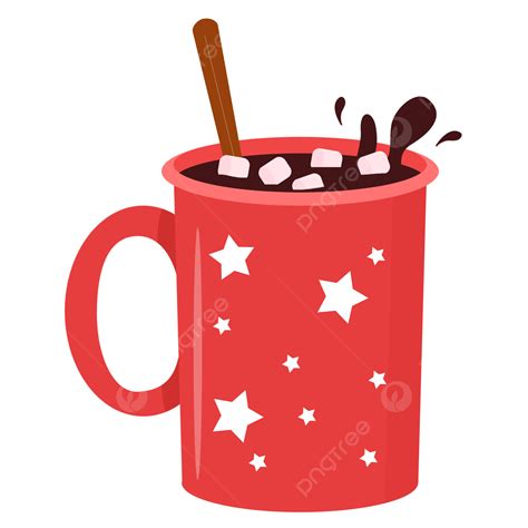 Hot Cocoa Mug Clipart Hd PNG, Red Five Pointed Star Mug Christmas Hot Cocoa, Red, Pentagram, Mug ...