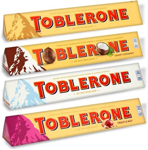 Toblerone Multi-Flavour 360g Each - Milk, Fruit & Nut, White & Coconut ...