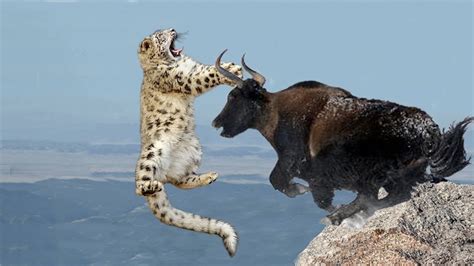 Amazing… Mother Wild Yak Save Her Baby From Snow Leopard Hunting ...