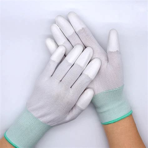 Antistatic Gloves Anti Static ESD Electronic Non slip Working Safety Gloves PU coated Palm PC ...