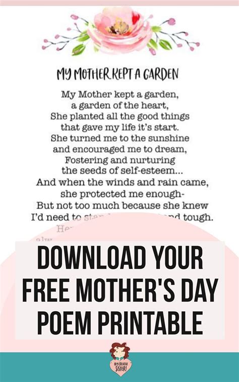 Mother's Day Printable Mothers Day Poems