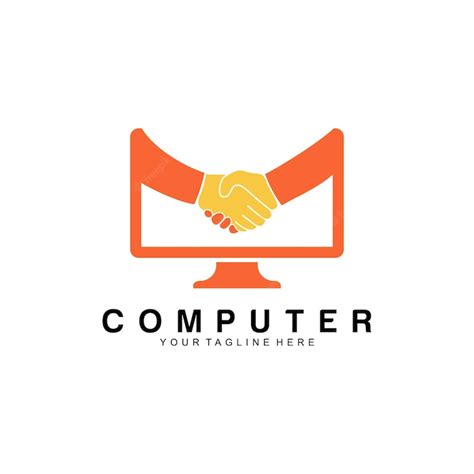 Premium Vector | Computer logo vector design template