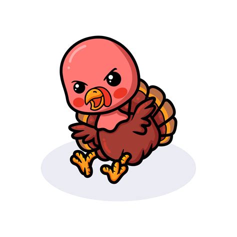 Cute baby turkey cartoon jumping 10381766 Vector Art at Vecteezy