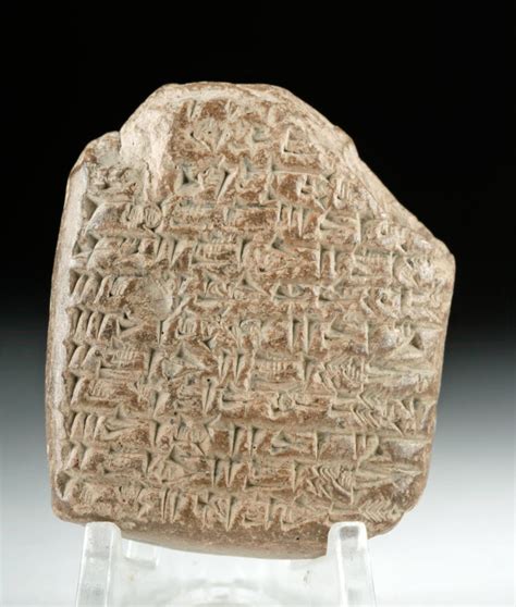 Sold at Auction: Small Sumerian Clay Cuneiform Tablet