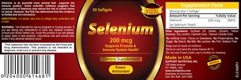 Selenium 200 mcg Dietary Supplement