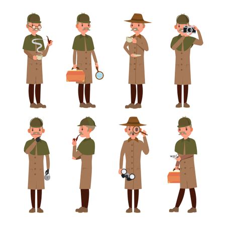 Best Detective Character Illustration download in PNG & Vector format