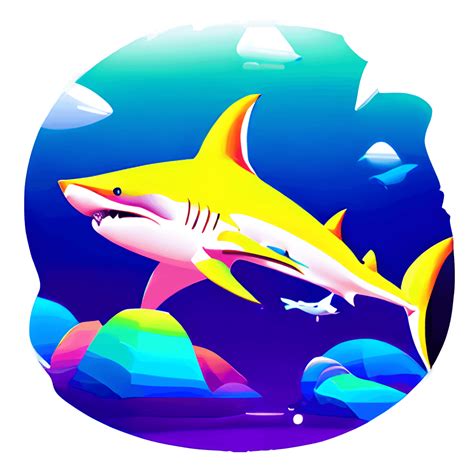3D Rainbow Shark Graphic · Creative Fabrica