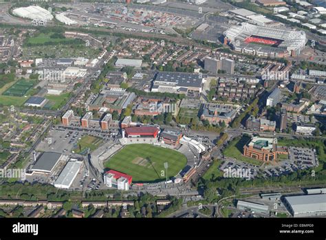 An aerial view of the Old Trafford and Trafford Park areas of ...