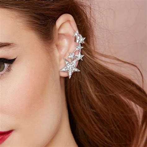 Star clip earring Clip on earrings no pierced ear cuff women earrings ...