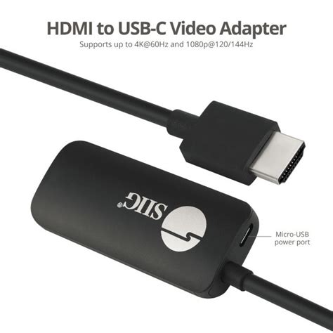 SIIG CB-H21711-S1 HDMI to USB-C Port 4K 60Hz Converter Adapter from ...