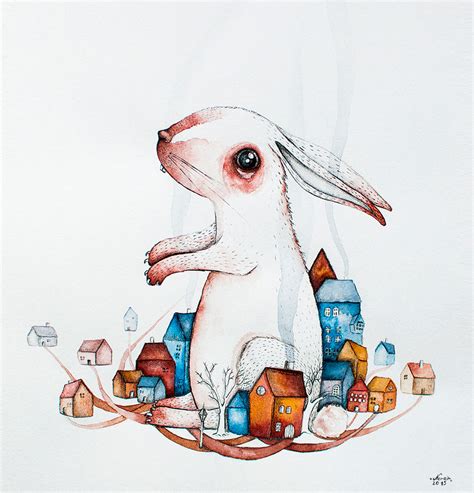 animal watercolor and ink paintings by Norvile Dovidonyte ~ craft art ideas