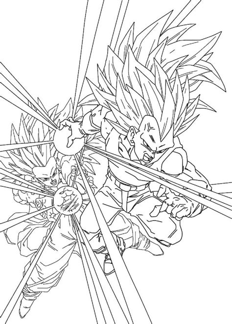 Vegeta y Son goku Super Saiyajin 3 para colorear, imprimir e dibujar –ColoringOnly.Com