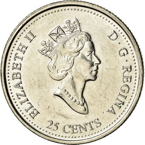 CANADIAN COIN CANADA 25 Cents | Queen Elizabeth II | 1999 $10.60 ...