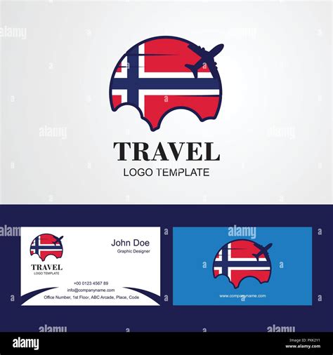 Travel Norway Flag Logo and Visiting Card Design Stock Vector Image ...