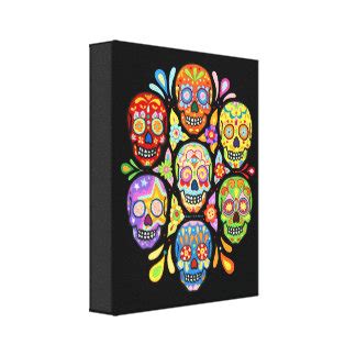 Sugar Skull Wrapped Canvas Prints | Zazzle