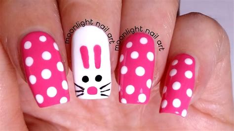 Rabbit Bunny Nail Art Tutorial – by Moonlight Nail Art - YouTube