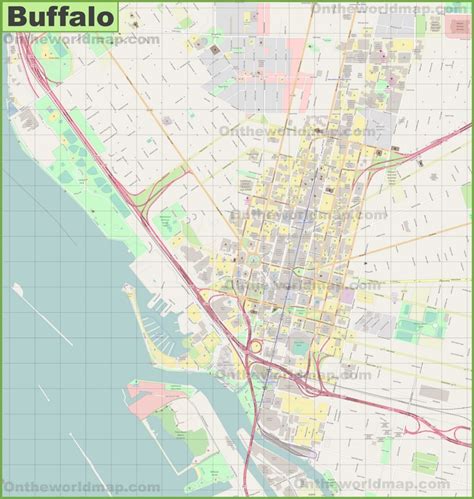 Buffalo downtown map - Ontheworldmap.com