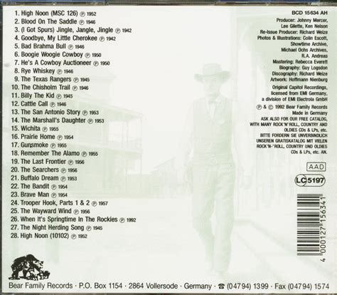 Tex Ritter CD: High Noon (CD) - Bear Family Records