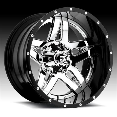 Fuel D253 Full-Blown 2-PC Chrome w/ Black Barrel Custom Truck Wheels ...