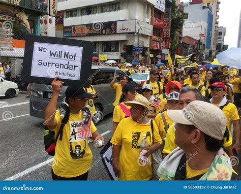 Bersih Supporters Demonstrate in Malaysia Editorial Photography - Image of bersih, city: 58603332