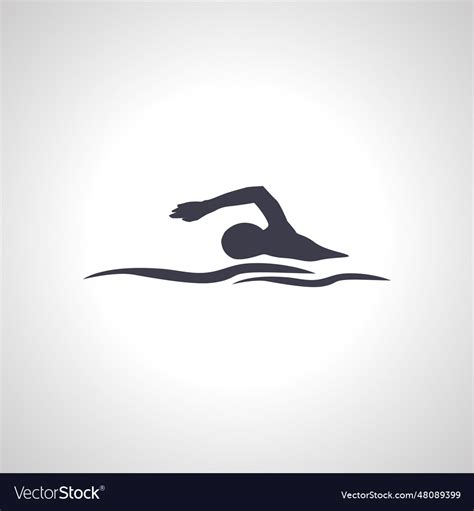 Swimming isolated icon swimmer silhouette Vector Image